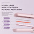 Brown Portable Cordless Hair Straightener Brush Rechargeable Mini Hair Styling Comb, USB-C Fast Charging, 4 Temperature Settings 140-220°C, Anti-Scald Design, Travel Hair Straightener for Home & On-the-Go Styling