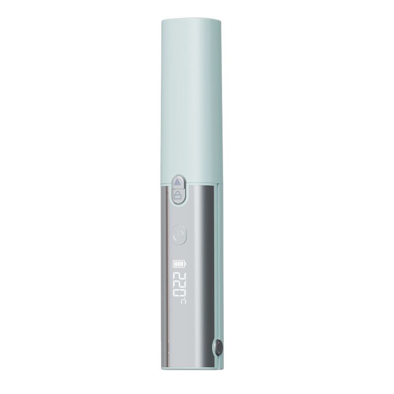 Blue Portable Cordless Hair Straightener Brush Rechargeable Mini Hair Styling Comb, USB-C Fast Charging, 4 Temperature Settings 140-220°C, Anti-Scald Design, Travel Hair Straightener for Home & On-the-Go Styling