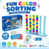 Colour Sorting Stacking Game with 50 Challenge Cards, Single Player Logic Puzzle and Ring Matching Tabletop Activity for Family Game Nights, Parties and Brain Training