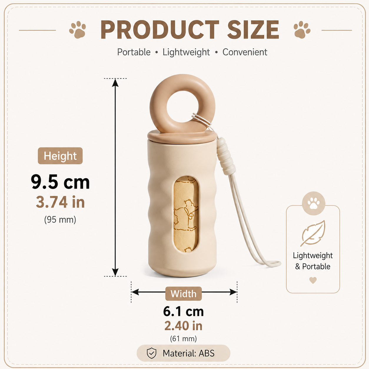 Purple Pet Poop Bag Dispenser with 4 Waste Bag Rolls Portable Dog Waste Bag Holder Clip-On Leash Dispenser Twist Lock Refillable Pet Waste Bag Carrier for Dog Walking Travel Outdoor Accessories