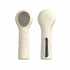 Beige Heated Silicone Facial Cleansing Brush - Dual Sided, Rechargeable, 3 Vibration Levels, Magnetic Charging for Daily Skincare, Bathroom and Travel