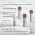 Beige Heated Silicone Facial Cleansing Brush - Dual Sided, Rechargeable, 3 Vibration Levels, Magnetic Charging for Daily Skincare, Bathroom and Travel