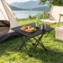 Black Portable Folding Table - 57*41cm Carbon Steel Compact Carry Design, Quick Setup and Space Saving Storage for Market Stalls, Camping and Outdoor Use