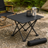 Black Portable Folding Table - 57*41cm Carbon Steel Compact Carry Design, Quick Setup and Space Saving Storage for Market Stalls, Camping and Outdoor Use