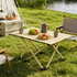 Beige Portable Folding Table - 57*41cm Carbon Steel Compact Carry Design, Quick Setup and Space Saving Storage for Market Stalls, Camping and Outdoor Use