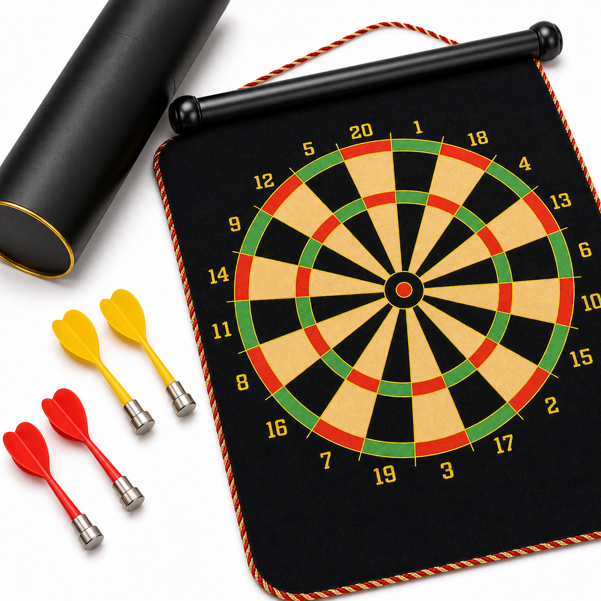 12 Inch Magnetic Dart Board Set - 40 x 32 cm, 3 mm Thick Target with 4 Darts, Compact Indoor Family Game for Home, Parties and Travel