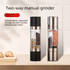Dual Head Manual Pepper Grinder Silver Spice Mill with Adjustable Coarseness 20.5cm Kitchen Seasoning Tool