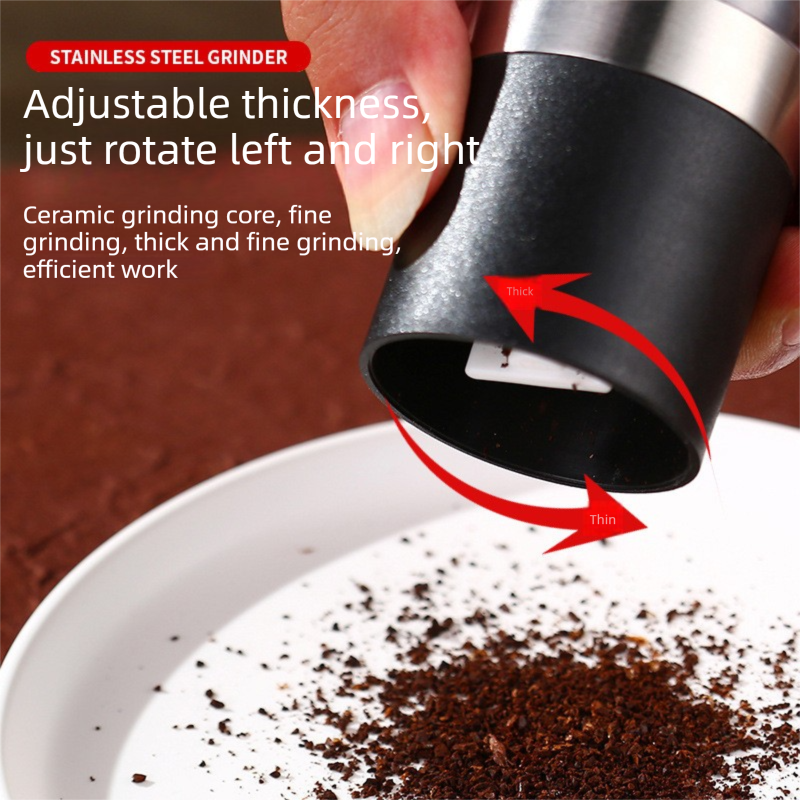 Dual Head Manual Pepper Grinder Black Spice Mill with Adjustable Coarseness 20.5cm Kitchen Seasoning Tool