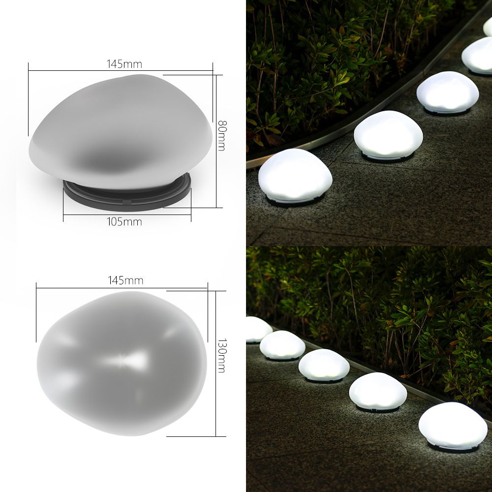 Solar Pebble Garden Light White light - Outdoor LED Rock Lamp with Solar Panel, Waterproof Landscape Lighting
