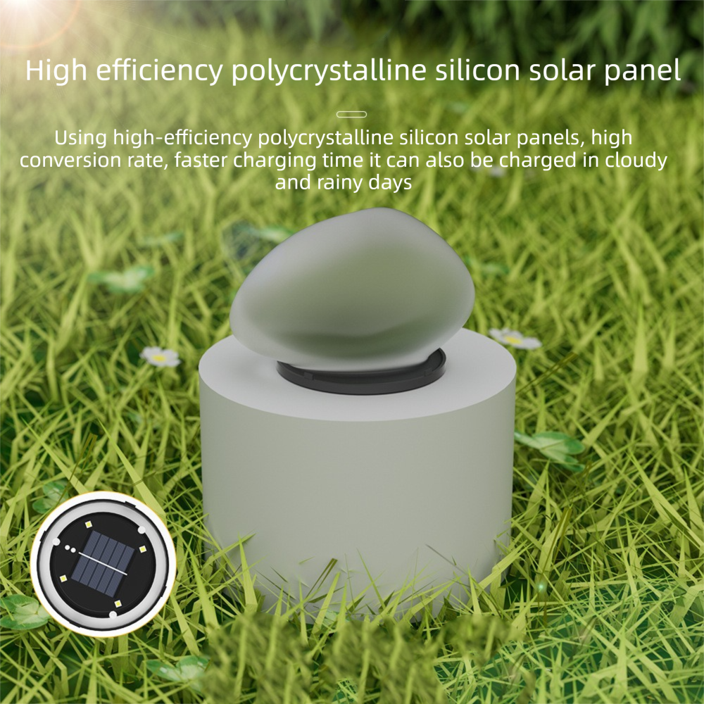 Solar Pebble Garden Light White light - Outdoor LED Rock Lamp with Solar Panel, Waterproof Landscape Lighting