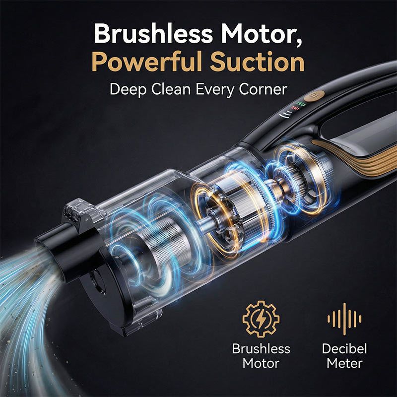 (White)Cordless Handheld Vacuum Cleaner - 2 in 1 Blow and Suction - Cyclone Dust Cup, Car and Home Use