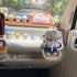 Brown Mini Doll Safety Seat with Magnetic Base, Car Dashboard Plush Toy Holder Decoration