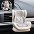 Gray Mini Doll Safety Seat with Magnetic Base, Car Dashboard Plush Toy Holder Decoration