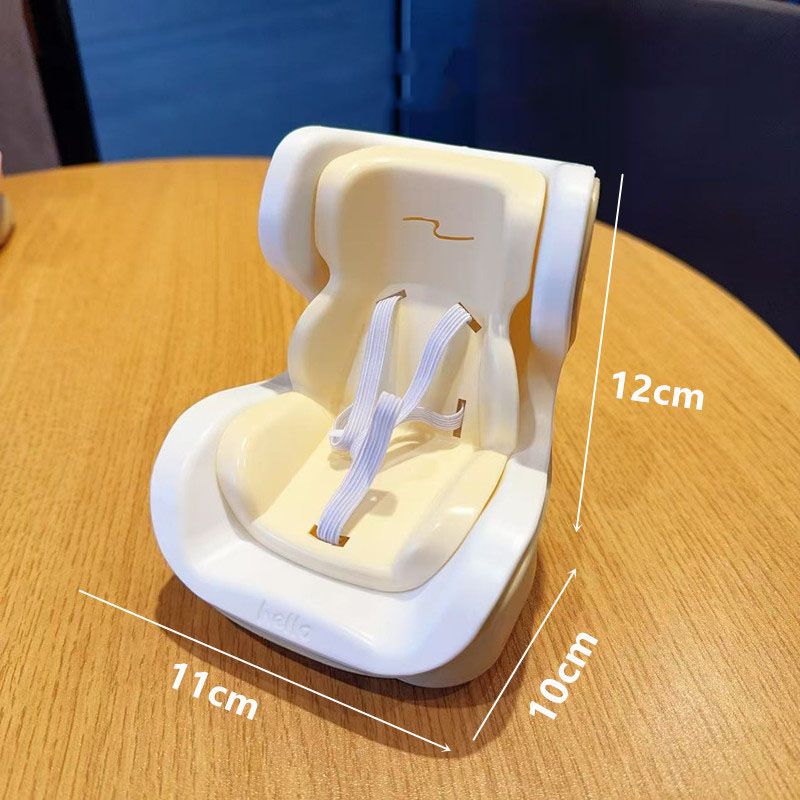 Grapefruit Mini Doll Safety Seat with Magnetic Base, Car Dashboard Plush Toy Holder Decoration