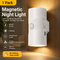 White Rechargeable Magnetic Dual Direction Wall Lamp - Widely Triple Sensing, 15s Automatic Timing & Constant On Mode, 3 Colours and 4 Brightness Levels for Hallways and Bedrooms
