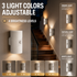 White Rechargeable Magnetic Dual Direction Wall Lamp - Widely Triple Sensing, 15s Automatic Timing & Constant On Mode, 3 Colours and 4 Brightness Levels for Hallways and Bedrooms