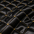 Black and Gold European Soft Brushed Quilted Bed Skirt + 2 Pillowcases Set - Breathable Padded 180 x 220CM Mattress Cover with Lace Trim and 45CM Elevated Valance, All Season Dust Protection