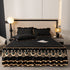 Grey and Gold European Soft Brushed Quilted Bed Skirt + 2 Pillowcases Set - Breathable Padded 180 x 200CM Mattress Cover with Lace Trim and 45CM Elevated Valance, All Season Dust Protection