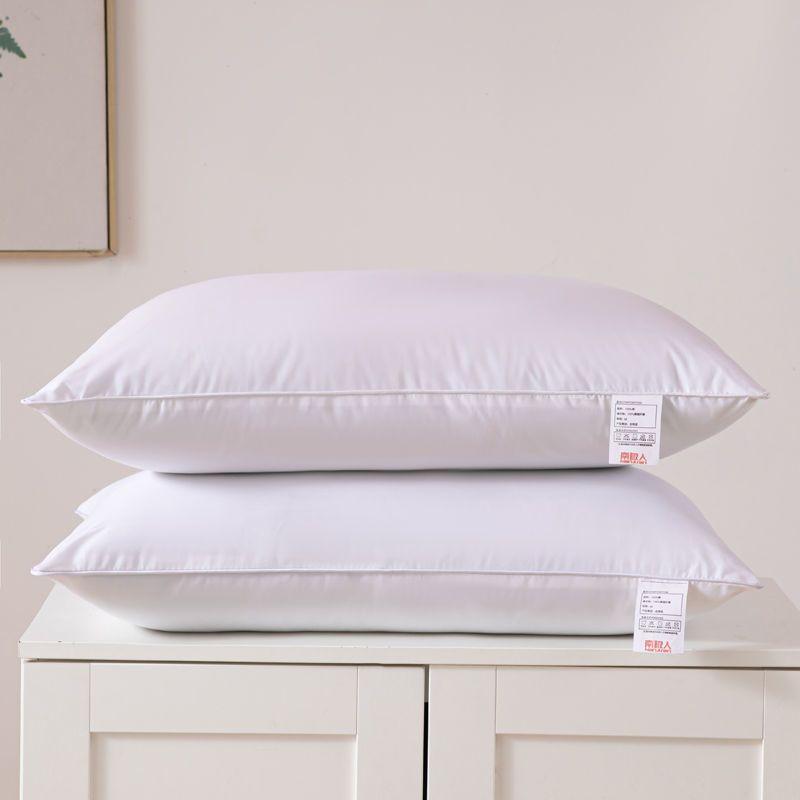 2 Pack White High Bed Pillows with Washable Zip Cover Set (48 x 74 cm) - Soft Brushed  Fabric, Plush Fibre Fill, Fast Rebound Support & Structured Piped Edges for Home Hotels Apartments