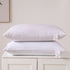 2 Pack White Medium Bed Pillows with Washable Zip Cover Set (48 x 74 cm) - Soft Brushed  Fabric, Plush Fibre Fill, Fast Rebound Support & Structured Piped Edges for Home Hotels Apartments