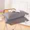 2 Pack Grey Low Bed Pillows with Washable Zip Cover Set (48 x 74 cm) - Soft Brushed  Fabric, Plush Fibre Fill, Fast Rebound Support & Structured Piped Edges for Home Hotels Apartments