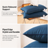 2 Pack Grey Low Bed Pillows with Washable Zip Cover Set (48 x 74 cm) - Soft Brushed  Fabric, Plush Fibre Fill, Fast Rebound Support & Structured Piped Edges for Home Hotels Apartments