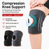 Black Sports Knee Brace 1 Pair - Adjustable Open Patella Support with 4 Spring Stabilisers, Compression Straps, Breathable Moisture-wicking Lining and Non Slip Design for Running, Gym and Cycling
