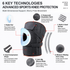 Black Sports Knee Brace 1 Pair - Adjustable Open Patella Support with 4 Spring Stabilisers, Compression Straps, Breathable Moisture-wicking Lining and Non Slip Design for Running, Gym and Cycling