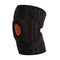 Black Orange Sports Knee Brace 1 Pair - Adjustable Open Patella Support with 4 Spring Stabilisers, Compression Straps, Breathable Moisture-wicking Lining and Non Slip Design for Running, Gym and Cycling