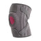 Grey and Rose Red Breathable Sports Knee Brace 1 Pair - Adjustable Open Patella Support with 4 Spring Stabilisers, Compression Straps, Moisture-wicking Lining and Non Slip Design for Running Gym Cycling