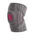 Grey and Rose Red Breathable Sports Knee Brace 1 Pair - Adjustable Open Patella Support with 4 Spring Stabilisers, Compression Straps, Moisture-wicking Lining and Non Slip Design for Running Gym Cycling