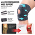 Grey and Purple Breathable Sports Knee Brace 1 Pair - Adjustable Open Patella Support with 4 Spring Stabilisers, Compression Straps, Moisture-wicking Lining and Non Slip Design for Running Gym Cycling