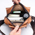 4PCS Brown Retro Business Casual Bag Set with Soft PU Leather Messenger Bag, Handbag, Long & Short Wallet - Large Capacity Multi Compartments and Structured Shape for 8" Ipad Phone Umbrella Cup