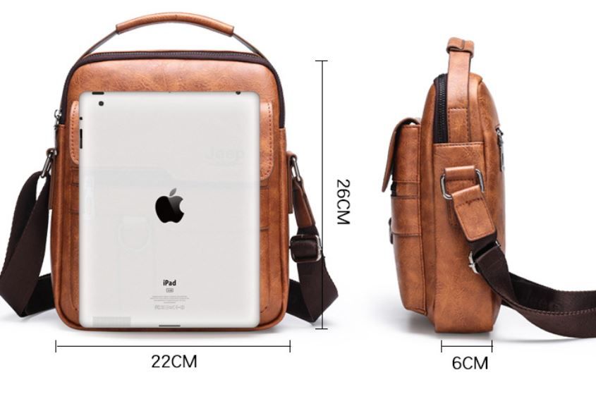 4PCS Brown Retro Business Casual Bag Set with Soft PU Leather Messenger Bag, Handbag, Long & Short Wallet - Large Capacity Multi Compartments and Structured Shape for 8