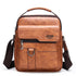 4PCS Khaki Retro Business Casual Bag Set with Soft PU Leather Messenger Bag, Handbag, Long & Short Wallet - Large Capacity Multi Compartments and Structured Shape for 8" Ipad Phone Umbrella Cup