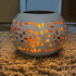 Solar Garden Light White Iron Flower Cut-Out LED Lantern IP44 Outdoor Decor