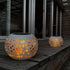 Solar Garden Light White Iron Flower Cut-Out LED Lantern IP44 Outdoor Decor
