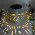 Black Durable Iron Solar Powered Garden Light with Cut-Out Flower Deco - LED Oval Shaped Lantern, IP44 Weather Resistant, Decorative Lighting for Indoor Patio Balcony and Courtyard
