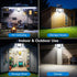 210 LED Outdoor Wall Light Integrated Solar Panel and 3 Sensor Modes (2 Pack), 3 Head Adjustable LED Security Light, IP65 All Weather Waterproof Remote Control Garden Lamp