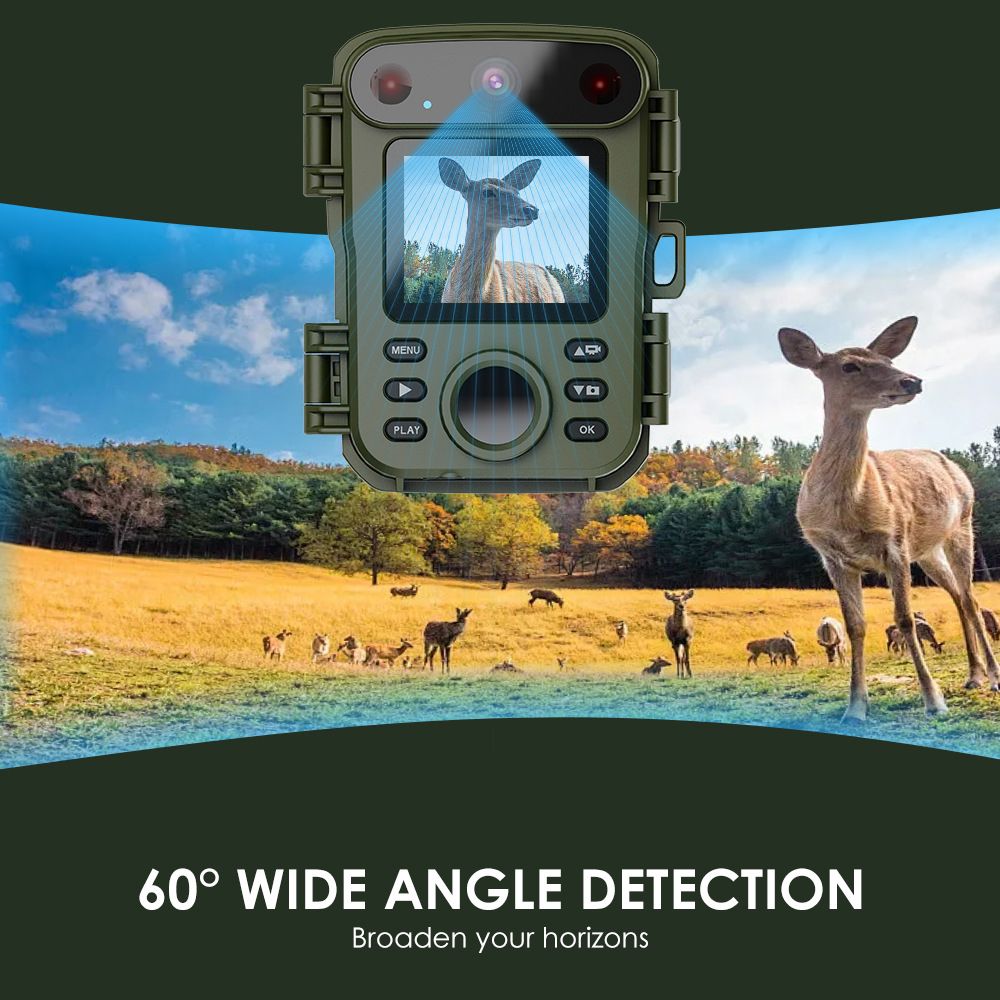 32MP 1080P Infrared Night Vision Scouting Camera, IP66 Waterproof Outdoor Wildlife Sensor Camera with 2