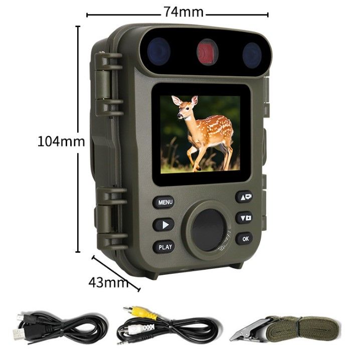 32MP 1080P Infrared Night Vision Scouting Camera, IP66 Waterproof Outdoor Wildlife Sensor Camera with 2