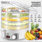 White 5 Tier Large Capacity Food Dehydrator and Healthy Snack Maker - Electric Fruit Vegetable Meat Jerky Dryer with 35-70℃ Adjustable Temp and All Round Hot Air Fast Dehydration