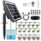 Solar Powered Automatic Irrigation System with Digital Control Panel & Timer - Weatherproof Durable Drip and Sprinkler Watering Tool Kit for Indoor and Outdoor Use