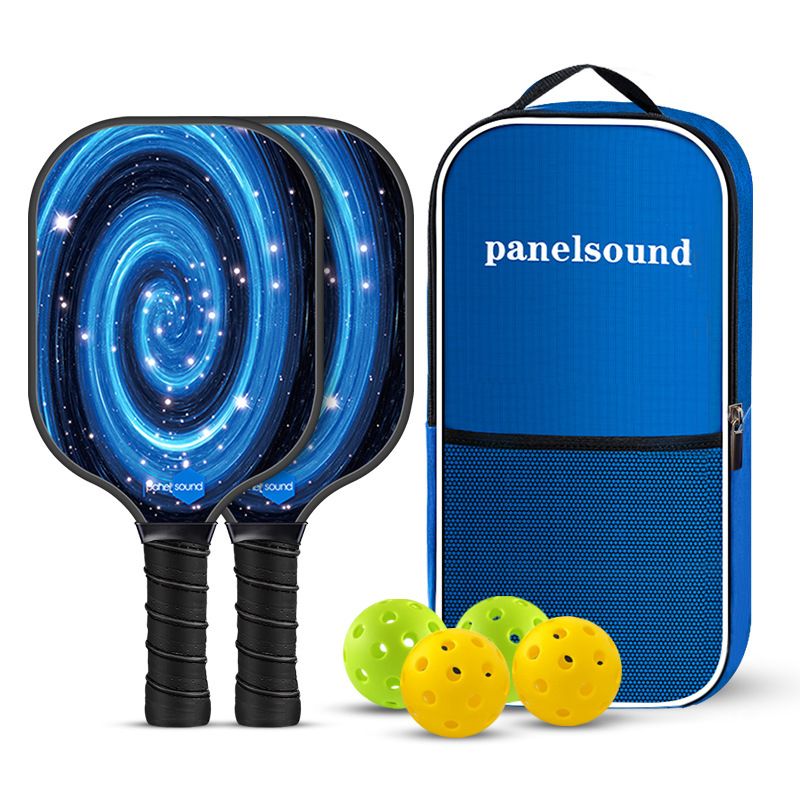 PS Series Colorful Textured Fiberglass Pickleball Paddles Set with 2 Rackets, 4 Balls and Portable Carry Bag for Indoor and Outdoor Use, PS-003