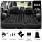 Black Large Inflatable Universal Car Air Mattress with 2 Pillows, Pump and Storage Bag - Dual Zone Split Bed Soft Flocked Camping Travel Bed Integrated Head / Backrest Buffer for SUV MPV Long drives