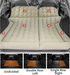 Beige Large Inflatable Universal Car Air Mattress with 2 Pillows, Pump and Storage Bag - Dual Zone Split Bed Soft Flocked Camping Travel Bed Integrated Head / Backrest Buffer for SUV MPV Long drives