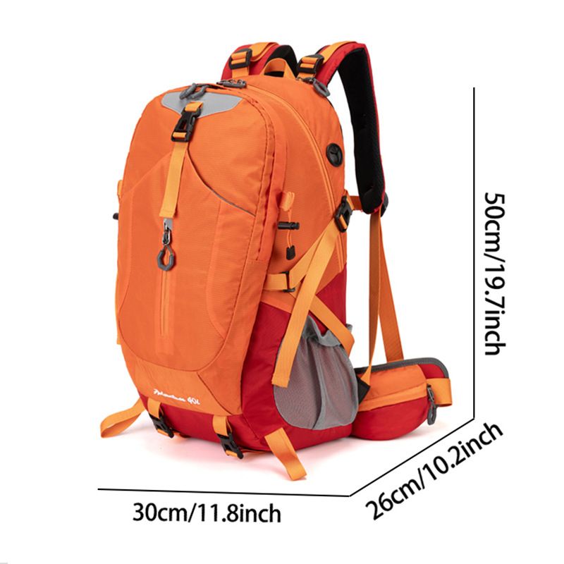 40L Yellow Lightweight Outdoor Hiking Backpack with Detachable Suspended Frame & Rain Cover - Waterproof Travel Daypack, Multi-Pocket Storage and Gear Attachments for Trekking Camping Cycling Adventures
