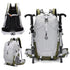 40L Grey Lightweight Outdoor Hiking Backpack with Detachable Suspended Frame & Rain Cover - Waterproof Travel Daypack, Multi-Pocket Storage and Gear Attachments for Trekking Camping Cycling Adventures