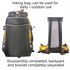40L Grey Lightweight Outdoor Hiking Backpack with Detachable Suspended Frame & Rain Cover - Waterproof Travel Daypack, Multi-Pocket Storage and Gear Attachments for Trekking Camping Cycling Adventures