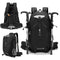 40L Black Lightweight Outdoor Hiking Backpack with Detachable Suspended Frame & Rain Cover - Waterproof Travel Daypack, Multi-Pocket Storage and Gear Attachments for Trekking Camping Cycling Adventures